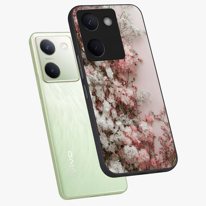 Blush Blossom Cloud Glass Case displayed in angled mockup highlighting soft cloud and blossom design with pastel aesthetic.