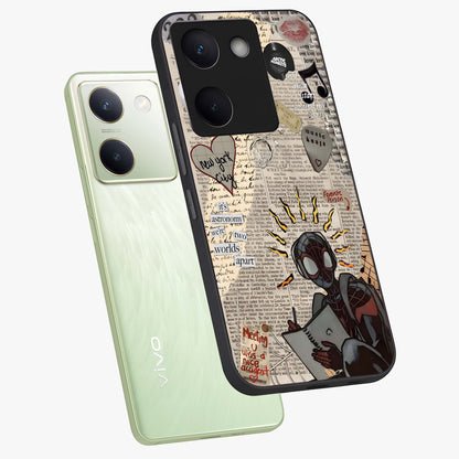 City Dream Sketch Glass Case displayed in angled mockup highlighting minimal city illustration with aesthetic sketch style.
