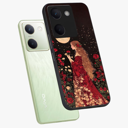 Crimson Dreams Glass Case displayed in angled mockup highlighting soft crimson aesthetic design with artistic theme.