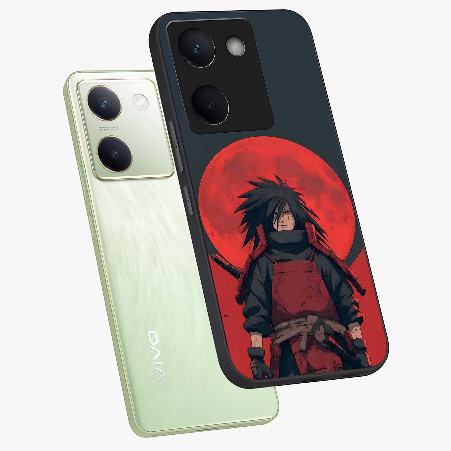 Crimson Moon Warlord Glass Case displayed in angled mockup highlighting dramatic crimson moon design with fantasy aesthetic.