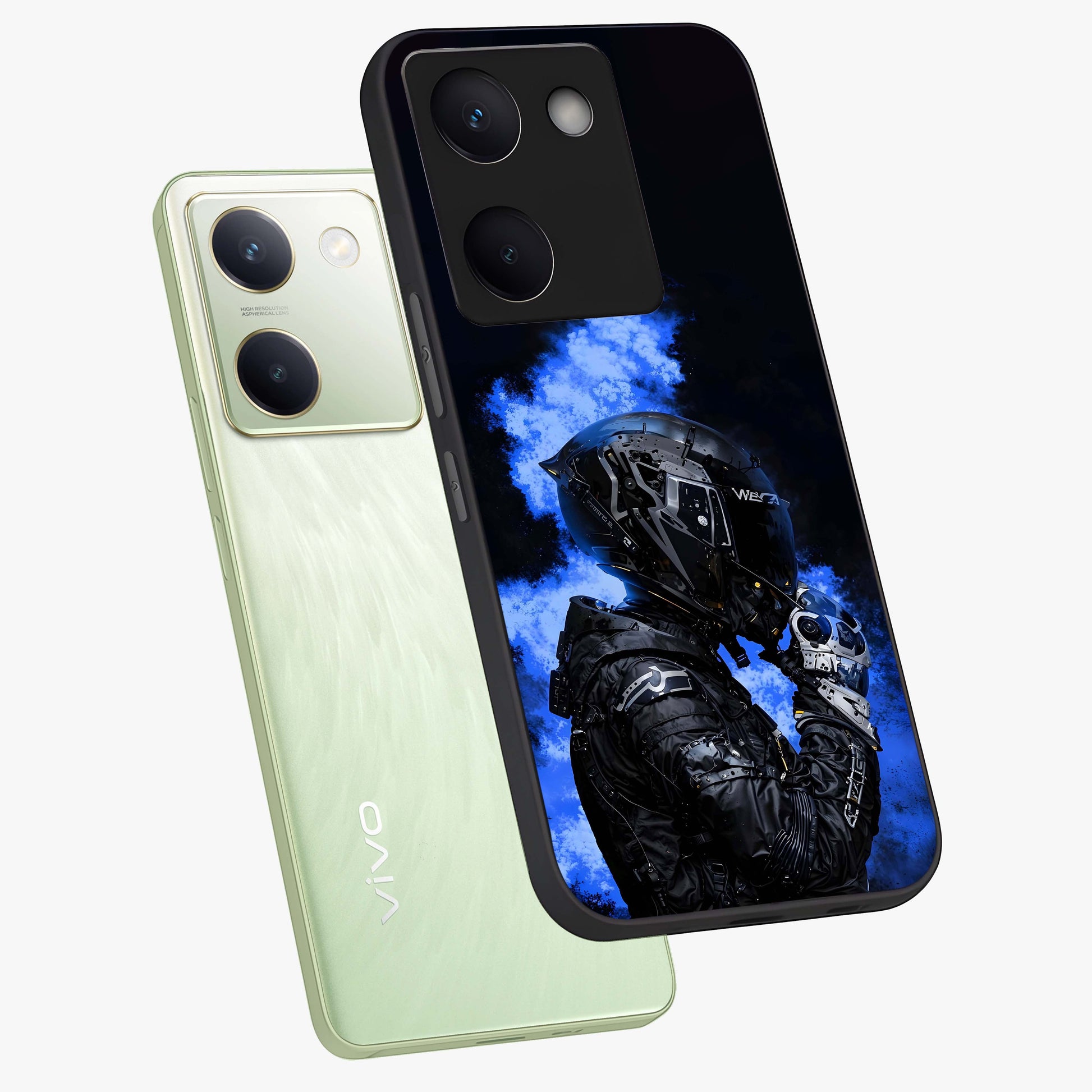 Cyber Sentinel Protocol Glass Case displayed in angled mockup highlighting digital cyber design with sci-fi aesthetic style.