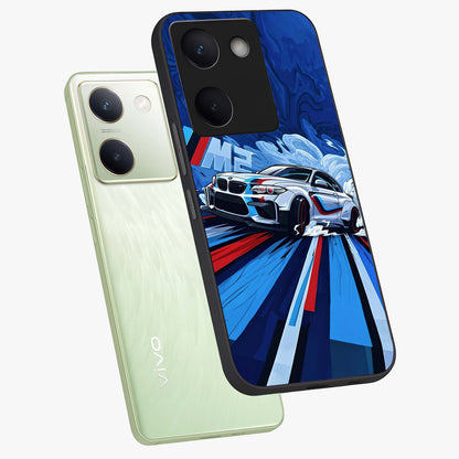 Drift Power Rush Glass Case displayed in angled mockup highlighting powerful drift car design with sporty aesthetic style.