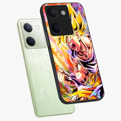 Firing Goku Glass Case displayed in angled mockup highlighting dynamic anime character design with action aesthetic.