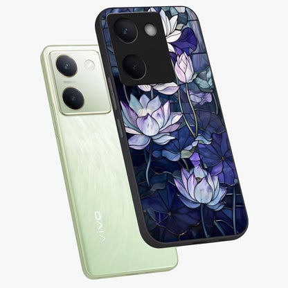 Gloss Petal Rush Glass Case displayed in angled mockup highlighting vibrant petal design with elegant floral aesthetic.