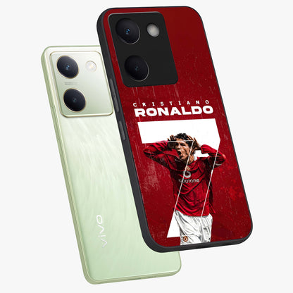 Goal Celebration Legacy Glass Case displayed in angled mockup highlighting energetic sports celebration design with bold athletic theme.