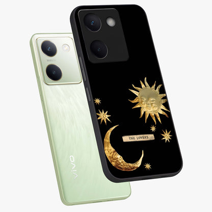 Gold Sun Blush Glass Case displayed in angled mockup highlighting radiant sun design with warm golden aesthetic.