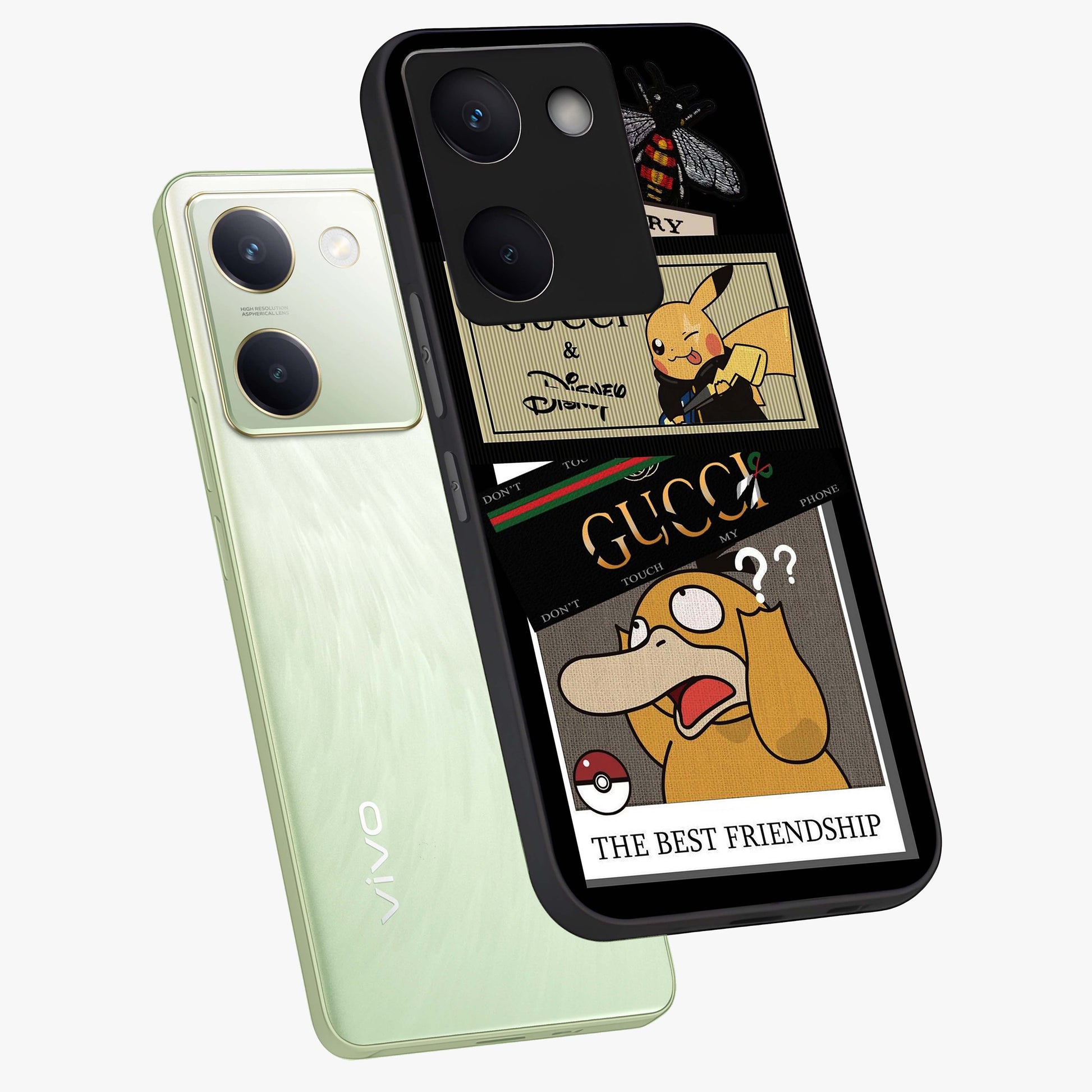 Gucci Play Mashup Glass Case displayed in angled mockup highlighting stylish fashion mashup design with bold aesthetic.
