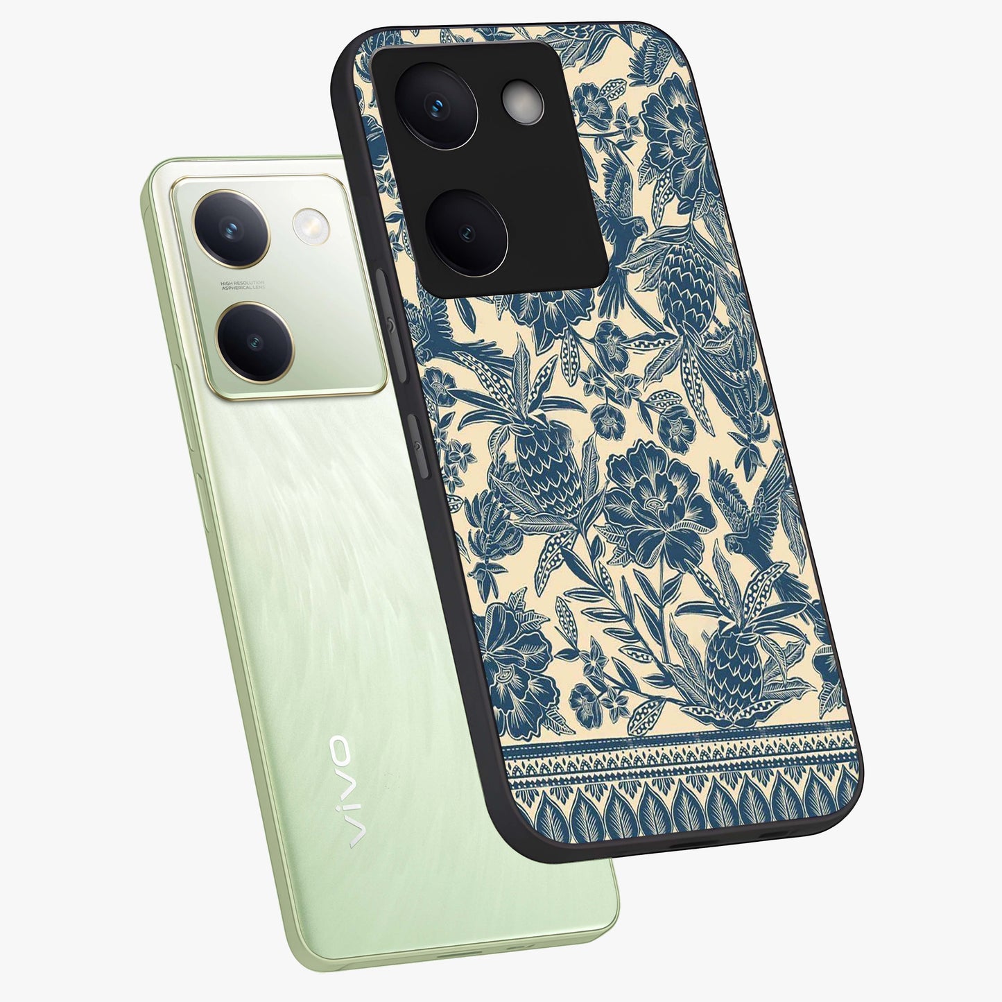 Heirloom Wild Bloom Glass Case displayed in angled mockup highlighting botanical bloom design with classic aesthetic style.