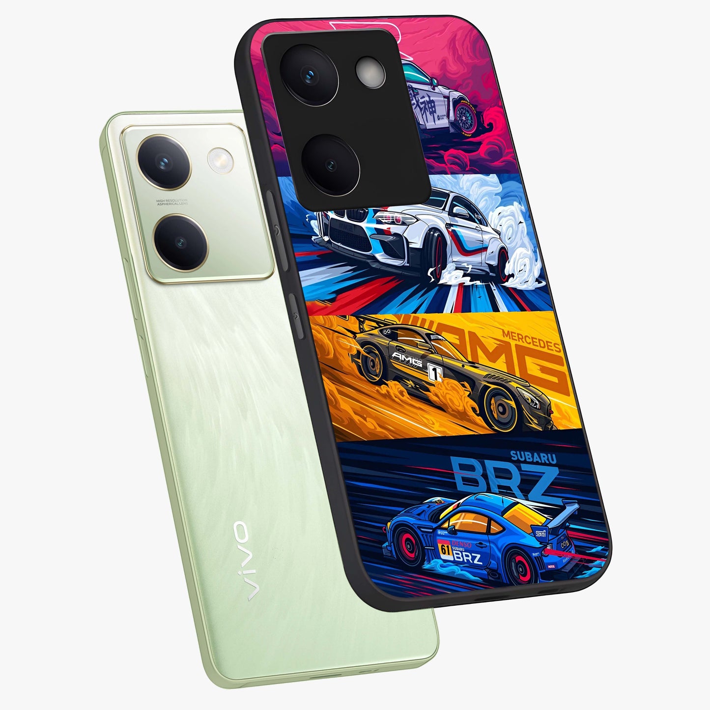 JDM Sports Car Glass Case displayed in angled mockup highlighting sleek Japanese racing car design with automotive aesthetic.