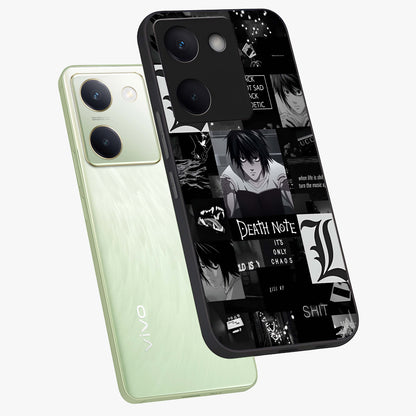 Midnight Chaos Mind Glass Case displayed in angled mockup highlighting chaotic artistic design with dramatic midnight aesthetic.