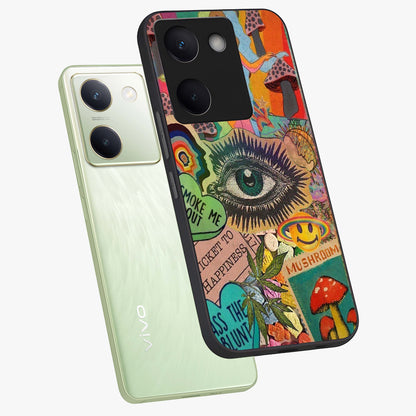 Mystic Eye Wonderland Glass Case displayed in angled mockup highlighting magical eye illustration with dreamy aesthetic.