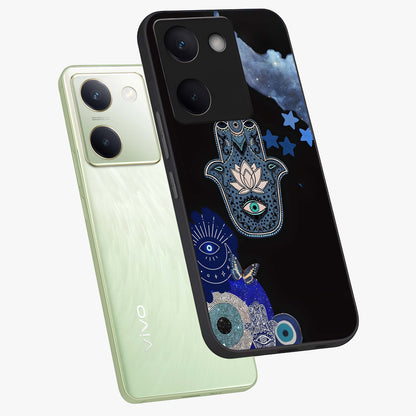 Mystic Hand Aura Glass Case displayed in angled mockup highlighting magical aura design with spiritual aesthetic style.