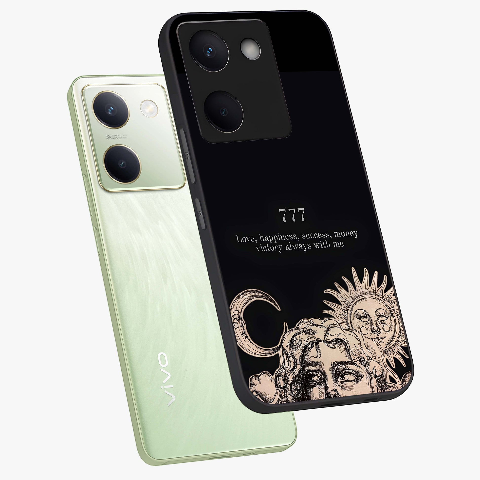Mystic Victory Aura Glass Case displayed in angled mockup highlighting energetic aura design with bold mystical aesthetic.