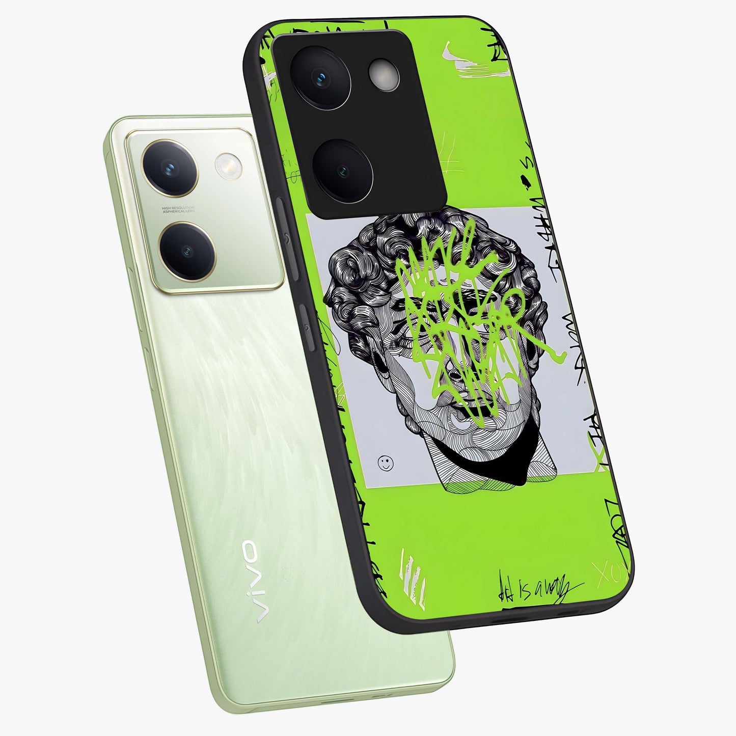Neo Graffiti Rebellion Glass Case displayed in angled mockup highlighting urban street art design with rebellious aesthetic.