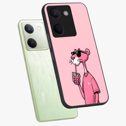 Pink Panther Glass Case displayed in angled mockup highlighting playful cartoon character design with vibrant pink aesthetic.