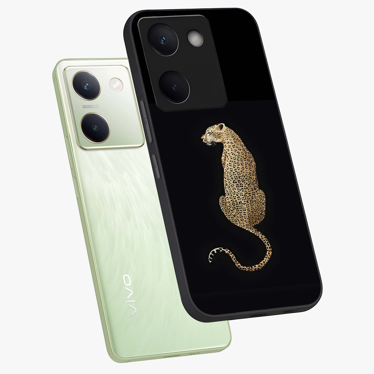 Regal Leopard Glass Case displayed in angled mockup highlighting powerful animal illustration with stylish wild aesthetic.