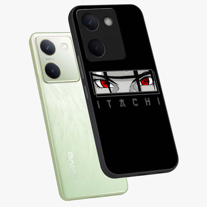 Scarlet Gaze Dominance Glass Case displayed in angled mockup highlighting intense visual design with bold scarlet aesthetic.