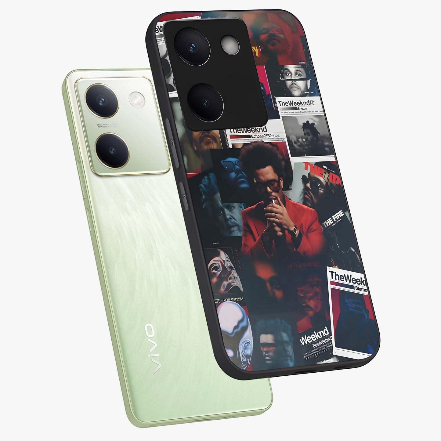 The Weeknd Glass Case displayed in angled mockup highlighting stylish pop culture inspired design with modern aesthetic.