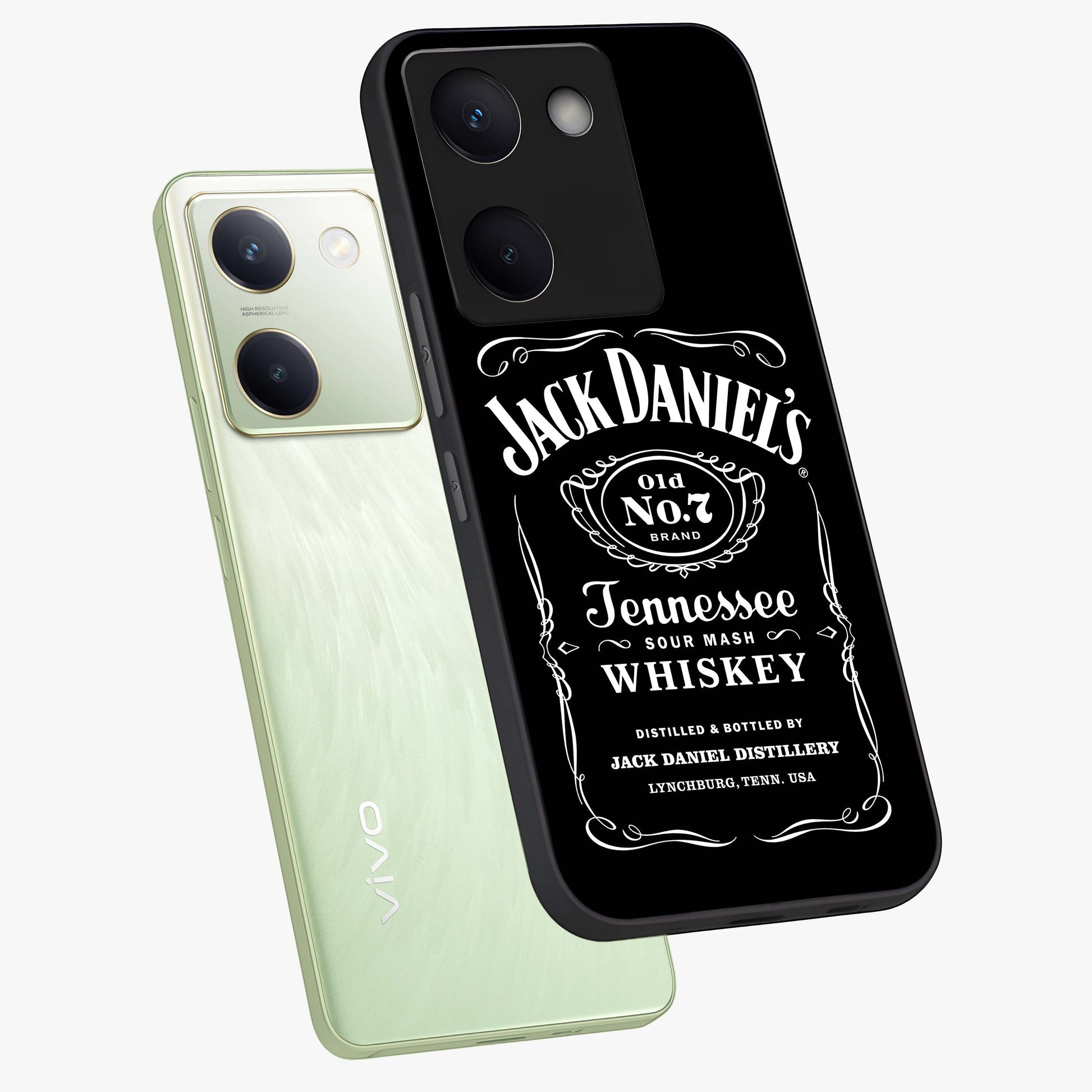 Vintage Whiskey Heritage Glass Case displayed in angled mockup highlighting retro beverage themed design with heritage aesthetic.