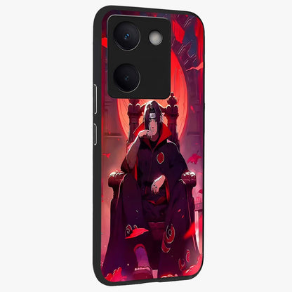 Blood Moon Sovereign Glass Case upright view showcasing powerful moon inspired artwork with cosmic aesthetic style.