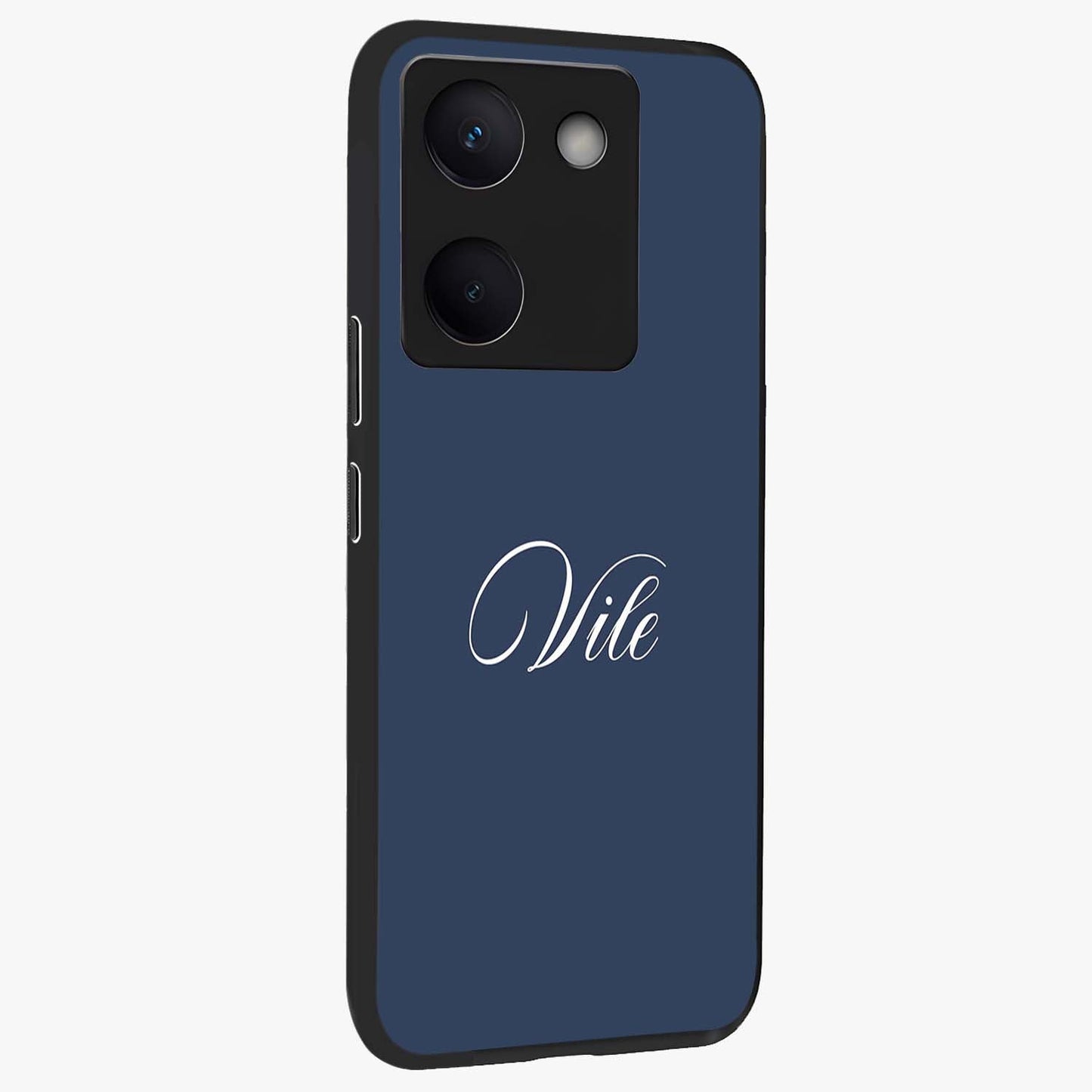 Blue Vintage Floral Pattern Glass Case displayed in angled mockup highlighting classic blue floral pattern and retro aesthetic design.