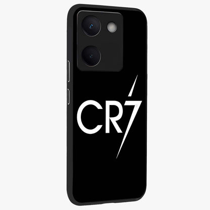 Cr7 Elite Strike Glass Case upright view showcasing energetic football inspired design with modern sports aesthetic.