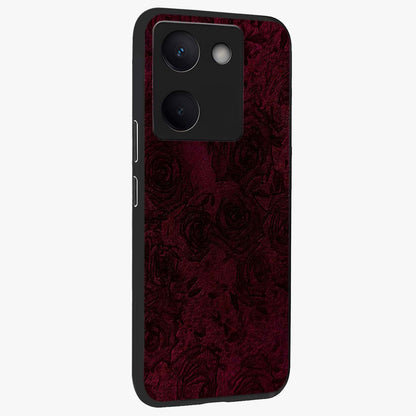 Crimson Fade Flow Glass Case upright view showcasing dynamic crimson flow artwork with stylish abstract theme.