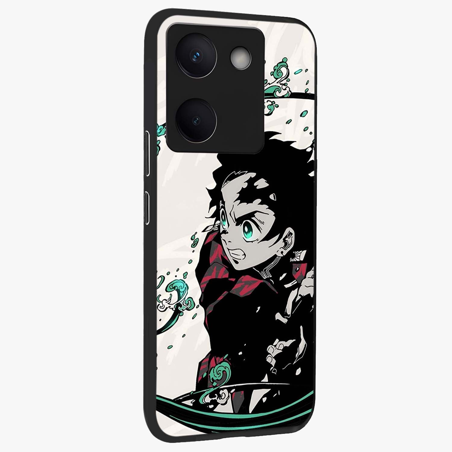 Demon Slayer Glass Case upright view showcasing powerful anime artwork with intense warrior theme.