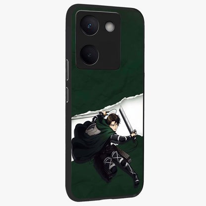 Emerald War Vanguard Glass Case upright view showcasing dramatic warrior artwork with bold fantasy theme.