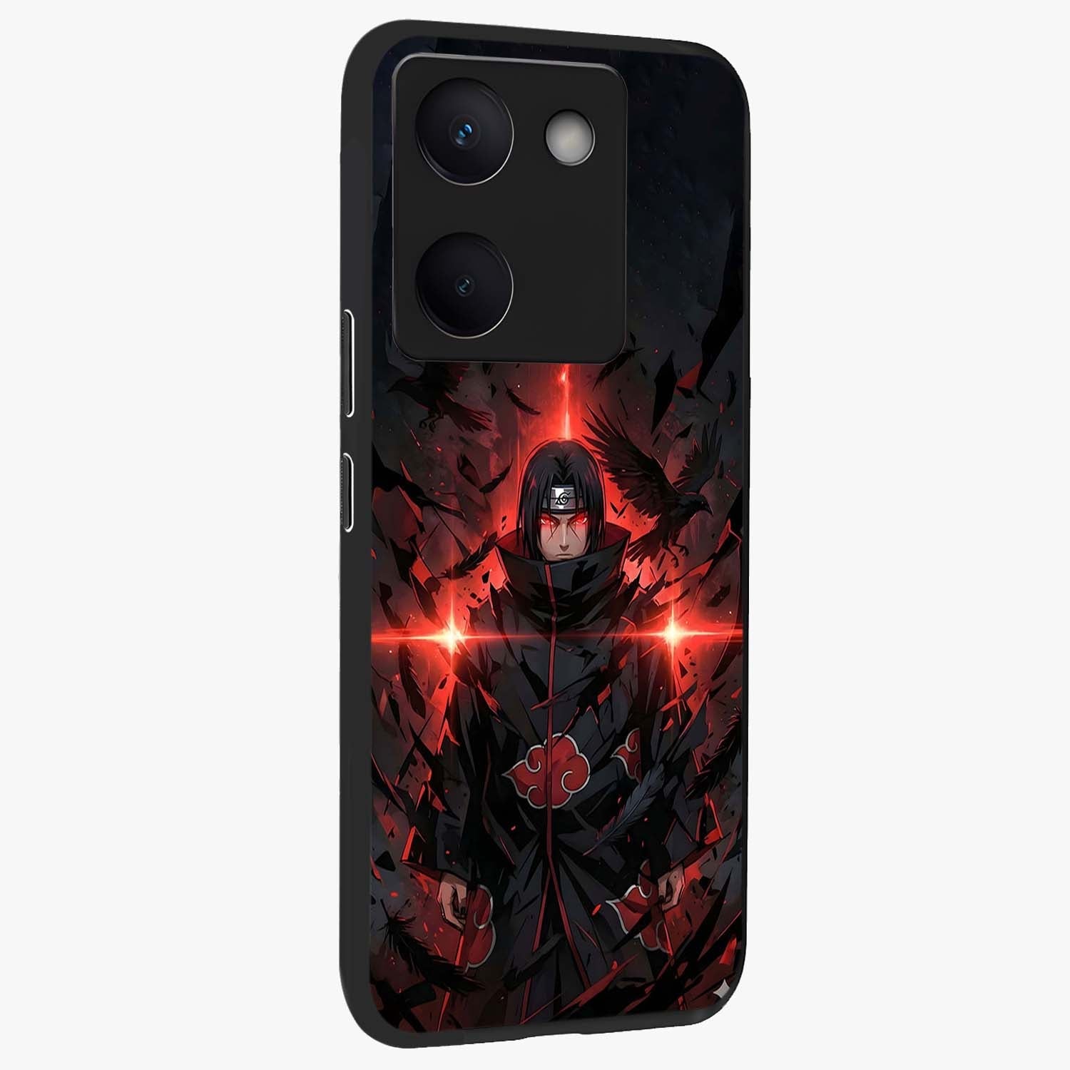Focused Blade Discipline Glass Case upright view showcasing strong typography statement with sleek motivational theme.