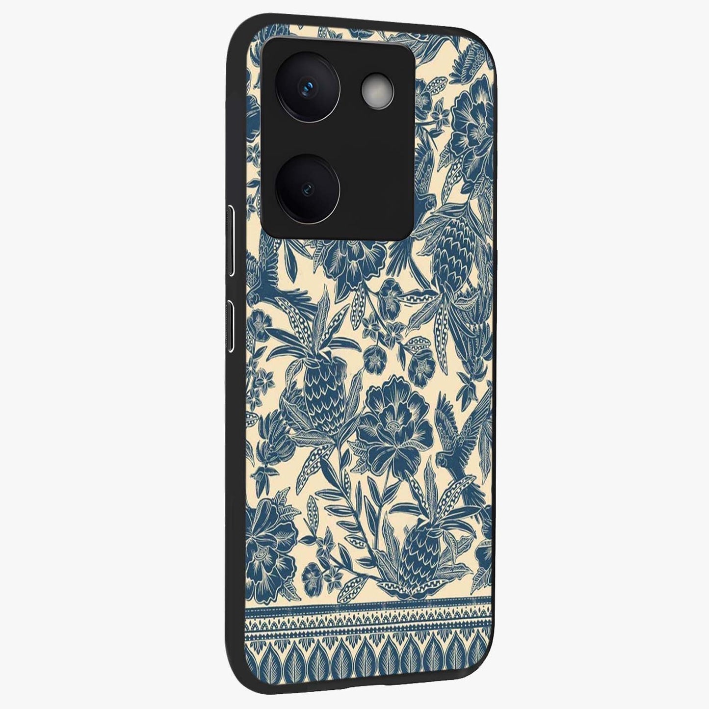 Heirloom Wild Bloom Glass Case upright view showcasing delicate wildflower artwork with timeless floral theme.
