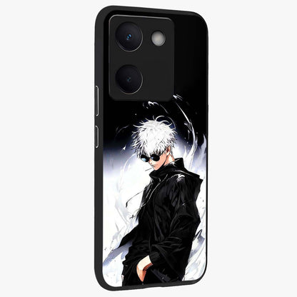 Limitless Shadow King Glass Case upright view showcasing bold shadow warrior artwork with epic fantasy theme.