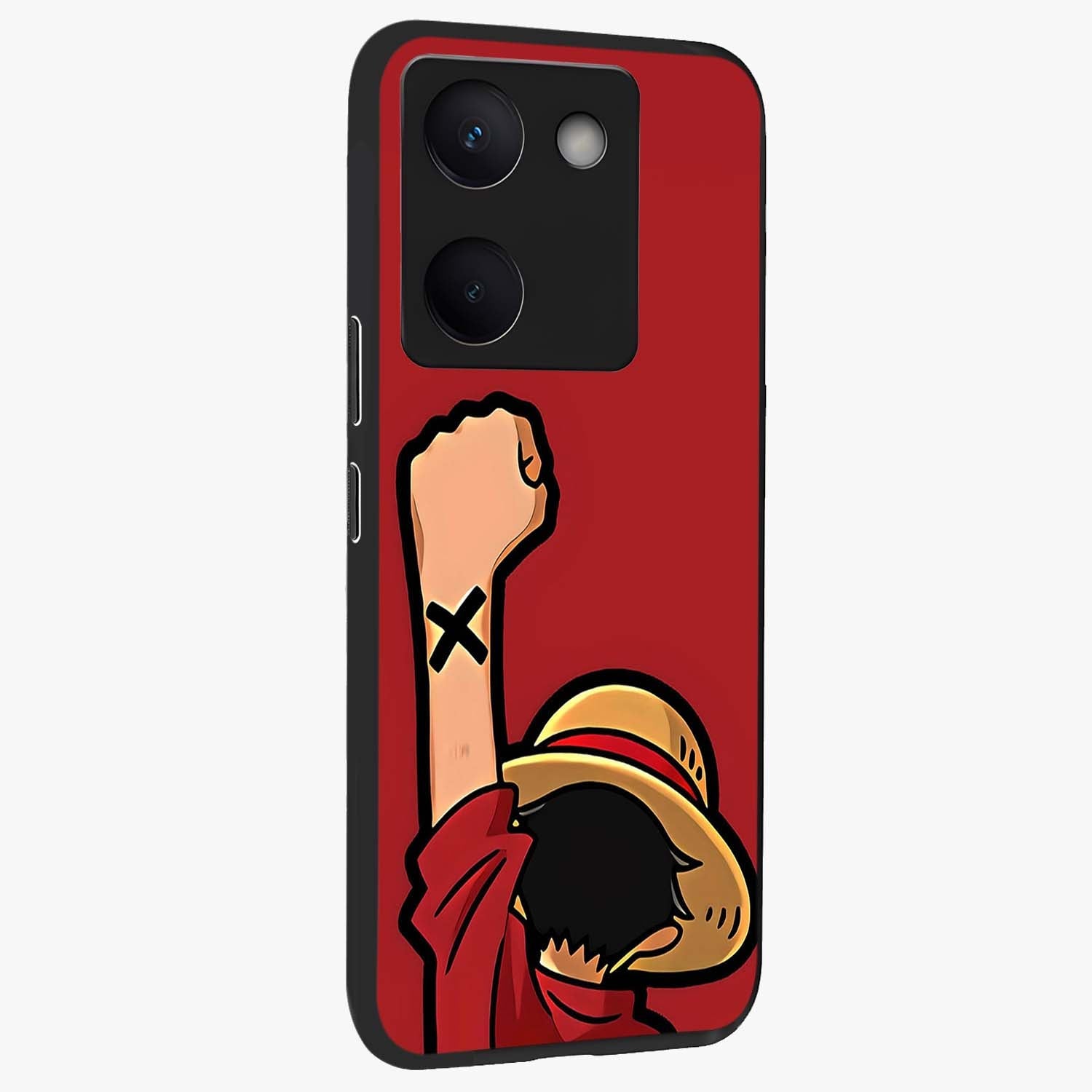 Luffy X Spirit Glass Case upright view showcasing striking anime artwork with adventurous character theme.