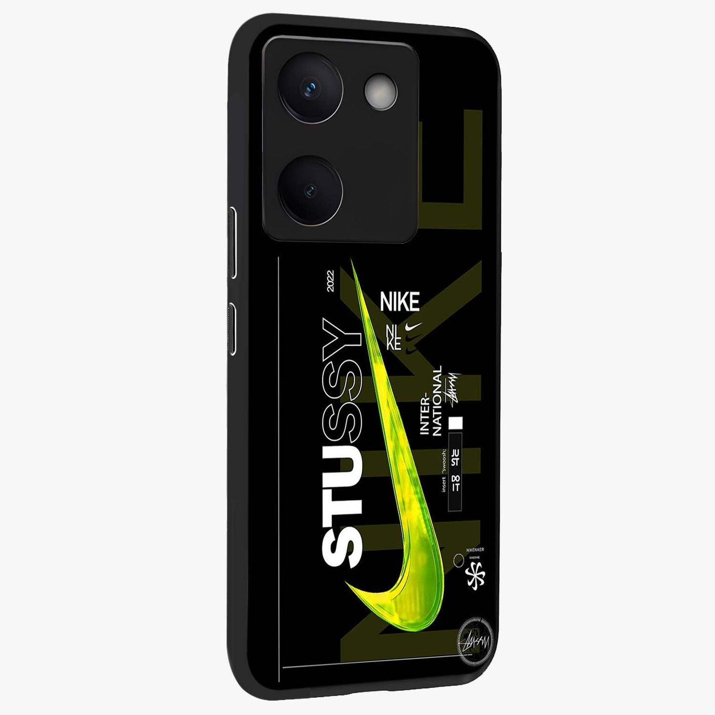 Neon Street Edition Glass Case upright view showcasing colorful neon artwork with modern street culture theme.