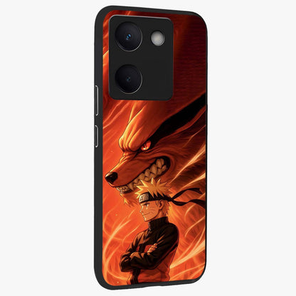 Nine Tails Legacy Glass Case upright view showcasing dramatic nine-tails artwork with intense anime themed design.