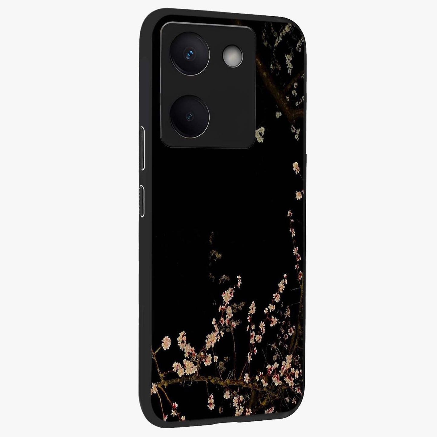 Petal Moon Light With Custom Name Glass Case upright view showcasing elegant floral moon artwork with personalized aesthetic.
