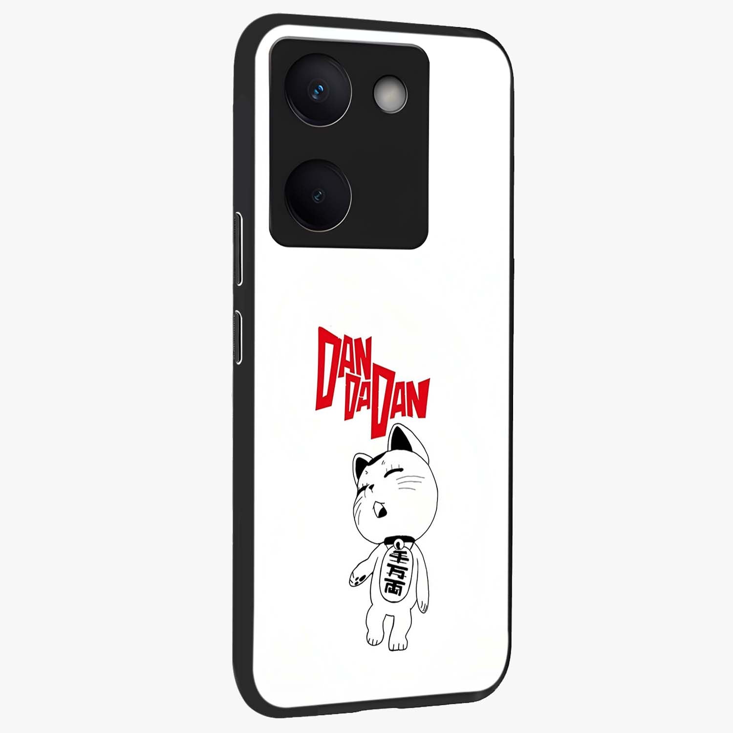 Playful Spirit Charm Glass Case upright view showcasing vibrant charm artwork with fun artistic theme.