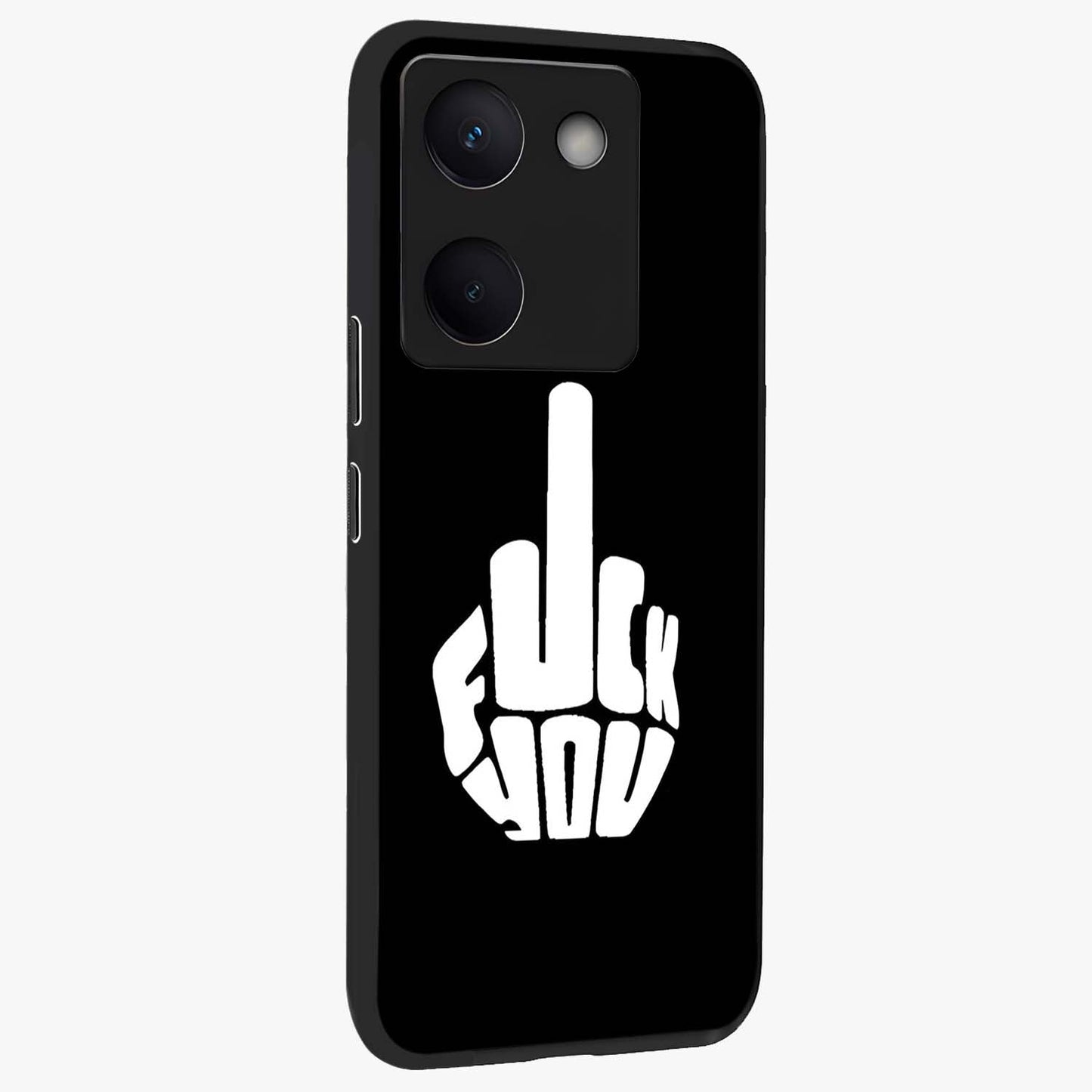 Rebel Mode On Glass Case upright view showcasing striking statement artwork with bold rebellious theme.