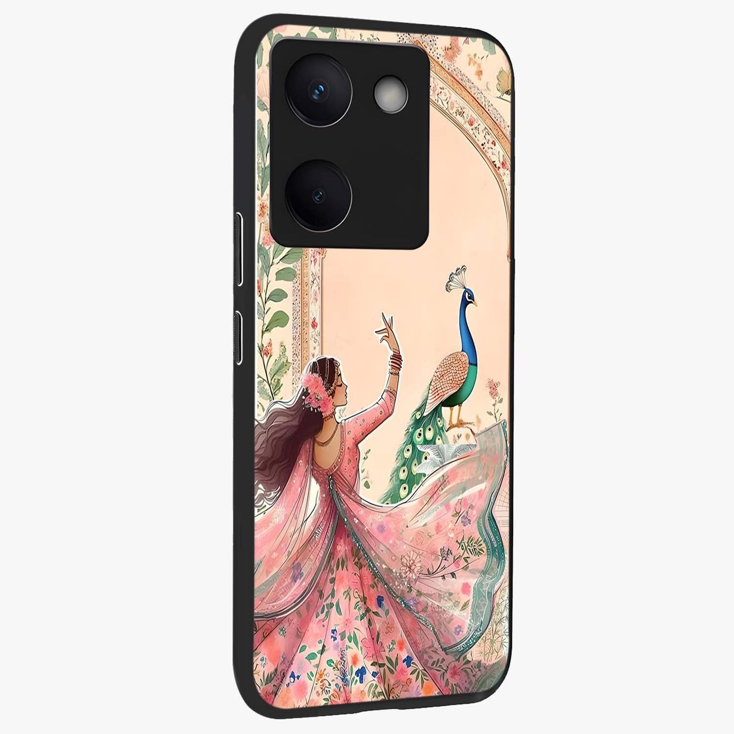 Royal Grace Muse Glass Case upright view showcasing stylish artistic artwork with sophisticated royal theme.