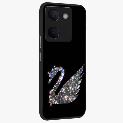 Starlit Swan Grace Glass Case upright view showcasing beautiful swan artwork with peaceful night themed design.