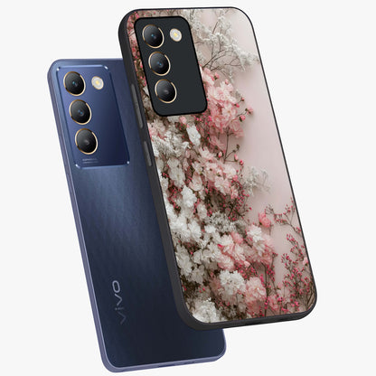 Blush Blossom Cloud Glass Case displayed in angled mockup highlighting soft cloud and blossom design with pastel aesthetic.