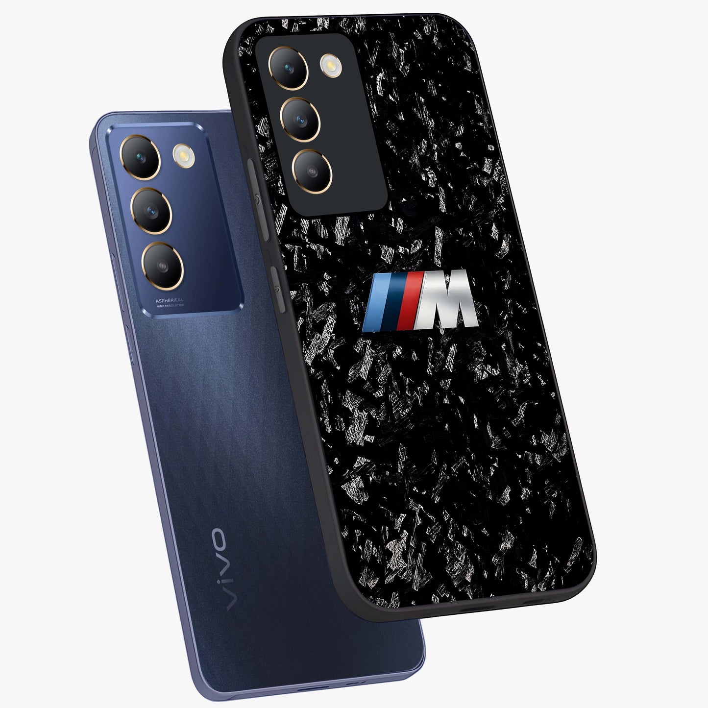 Carbon Speed Mark Glass Case displayed in angled mockup highlighting racing inspired carbon design and sleek aesthetic style.