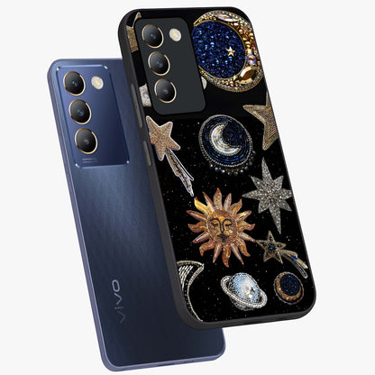 Celestial Gem Constellations Glass Case displayed in angled mockup highlighting gemstone inspired constellation design.