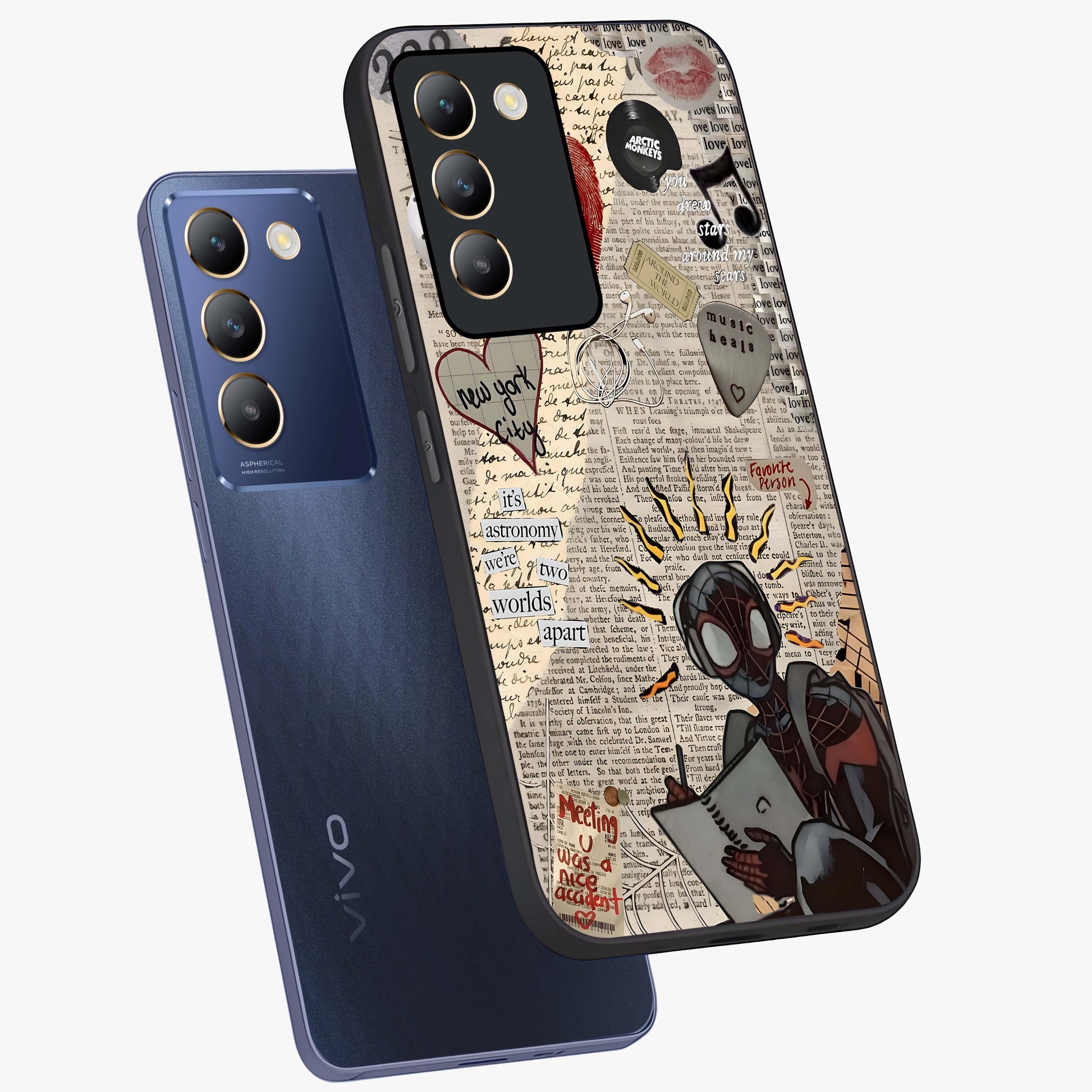 City Dream Sketch Glass Case displayed in angled mockup highlighting minimal city illustration with aesthetic sketch style.