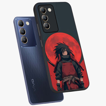 Crimson Moon Warlord Glass Case displayed in angled mockup highlighting dramatic crimson moon design with fantasy aesthetic.