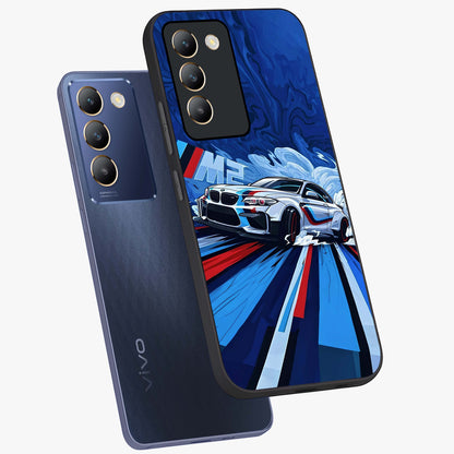 Drift Power Rush Glass Case displayed in angled mockup highlighting powerful drift car design with sporty aesthetic style.