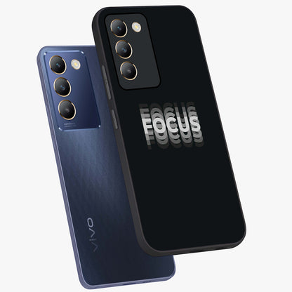Focus Mode On Glass Case displayed in angled mockup highlighting clean minimal text artwork with modern aesthetic style.