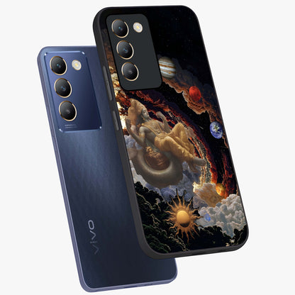 Galactic Divine God Glass Case displayed in angled mockup highlighting powerful celestial deity illustration with galactic aesthetic.