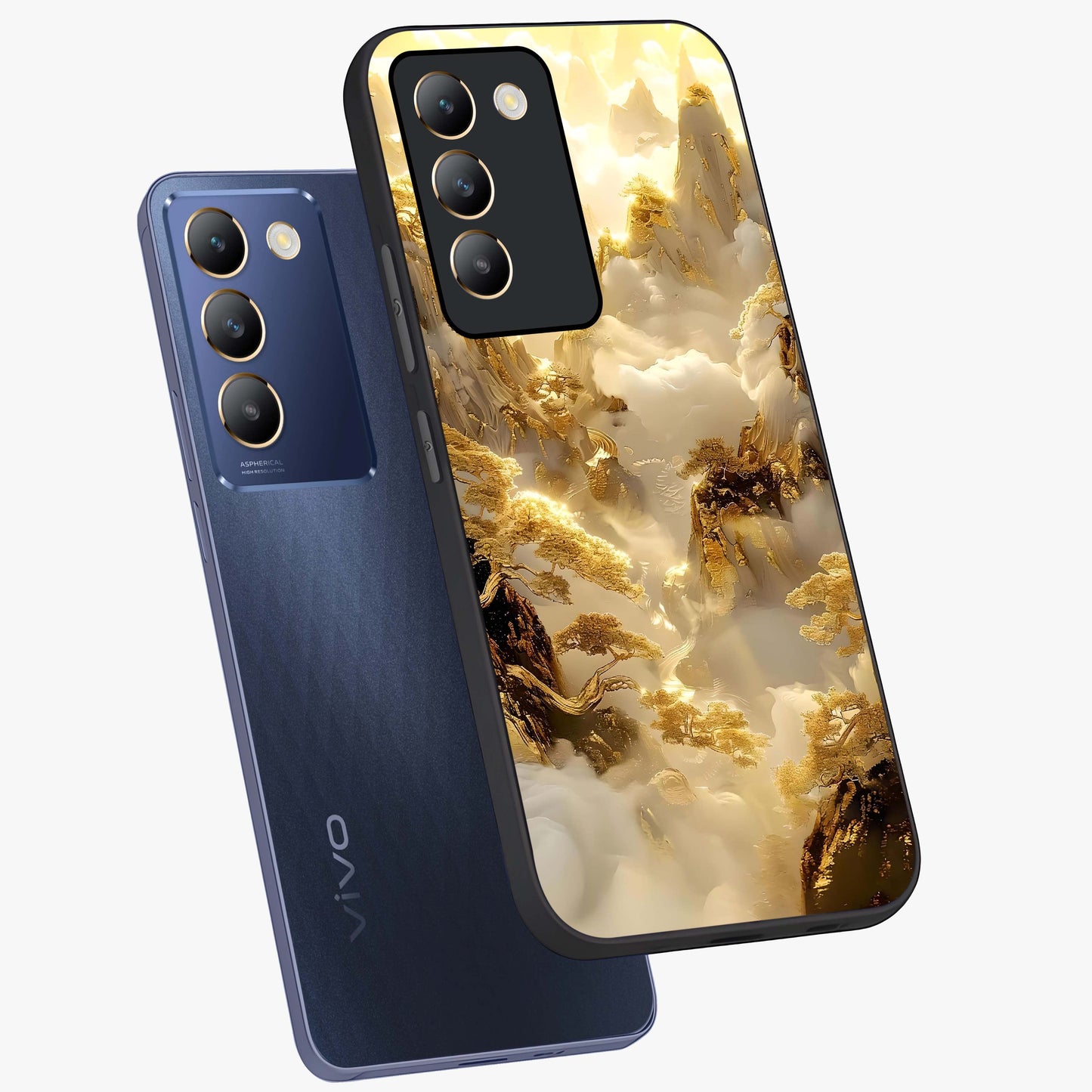 Gates Of Illumination Glass Case displayed in angled mockup highlighting radiant portal inspired design with fantasy aesthetic.