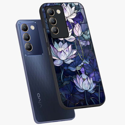 Gloss Petal Rush Glass Case displayed in angled mockup highlighting vibrant petal design with elegant floral aesthetic.